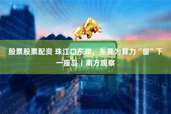 股票股票配资 珠江口东岸，东莞为算力“留”下一座岛｜南方观察