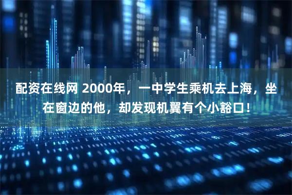 配资在线网 2000年，一中学生乘机去上海，坐在窗边的他，却发现机翼有个小豁口！